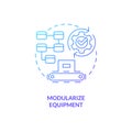 Modularize equipment blue gradient concept icon Royalty Free Stock Photo