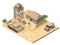 Module base camp object element for building design army armed