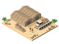 Module base camp object element for building design army armed