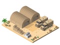 Module base camp object element for building design army armed