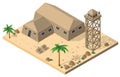 Module base camp object element for building design army armed