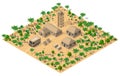 Module base camp object element for building design army armed