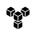 Black solid icon for Module, product and geometry
