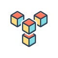 Color illustration icon for Module, product and cube
