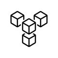 Black line icon for Module, product and cube