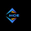 MOE abstract technology logo design on Black background. MOE creative initials letter logo concept