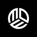 MOE letter logo design on black background. MOE creative initials letter logo concept. MOE letter design