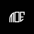 MOE letter logo design on black background. MOE creative initials letter logo concept. MOE letter design