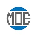 MOE letter logo design on white background. MOE creative initials circle logo concept. MOE letter design