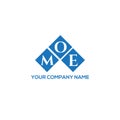 MOE letter logo design on WHITE background. MOE creative initials letter logo concept.