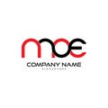 Moe letter logo design vector