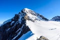 Moench mountain - View of the mountain Moench in the Bernese Alps in Switzerland - travel destination in Europe Royalty Free Stock Photo