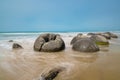 Moeraki Boulders on Koekohe Beach Royalty Free Stock Photo