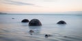 Moeraki Boulders on the Koekohe beach, New Zealand Royalty Free Stock Photo