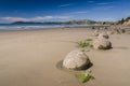 Moeraki boulders, natural wonder in New Zealand Royalty Free Stock Photo