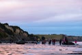 Moeraki Boulders, New Zealand. Beautiful landmark after sunset. Toursit landmark. I Royalty Free Stock Photo