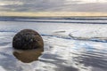 Moeraki's huge round boulder