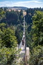 Geierlay suspension pedestrian rope bridge Royalty Free Stock Photo