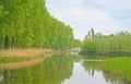 Moervaart canal in the Flemish countryside Royalty Free Stock Photo