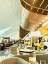 The Moet and Chandon Champagne lounge in the Business Class lounge in terminal B of Dubai Airport Royalty Free Stock Photo