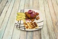 Mofongo is a Puerto Rican dish with fried plantains, chicharrones, and avocado.