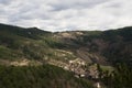 Moggiona small town in Casentinesi forest Tuscany region in a cloudy day Royalty Free Stock Photo