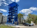 Mogilev, Belarus - 8 May 2023: Carousel or Rotary parking system at the street