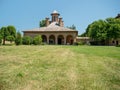 Mogosoaia/Romania - 07.29.2020: St George`s Church part of the Mogosoaia Palace domain built by Constantin Brancoveanu in Royalty Free Stock Photo