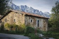 Typical houses of the Cantabrian mountain. Mogrovejo, Cantabria, Spain.