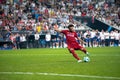 Mohamed Salah, forward of Liverpool FC, before kiks decisive penalty in gate Chelsea FC in the match UEFA Super Cup