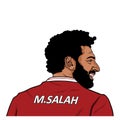 Mohamed Salah, Mo Salah Portrait Illustration, Flat Vector Design Royalty Free Stock Photo