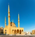 Mohammad Al-Amin Mosque with four minarets in the center of Beirut, Lebanon Royalty Free Stock Photo