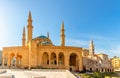 Mohammad Al-Amin Mosque and Saint Georges Maronite cathedral in the center of Beirut, Lebanon Royalty Free Stock Photo
