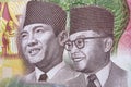 Mohammad Hatta and Sukarno a portraits from money