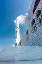 Mohammed Al Ameen Mosque in Muscat on sunny day on the blue sky background