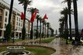 Mohammed V Avenue in Rabat Morocco on a rainy day. Royalty Free Stock Photo