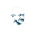 Mohan das karam chandra gandhi or mahatma gandhi simple Vector illustration