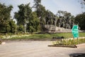 Mohandas Karamchand Gandhi or Mahatma Gandhi and indian people statues for people travel visit in New Delhi, India