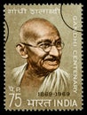 Mohandas Karamchand Gandhi Postage Stamp Royalty Free Stock Photo