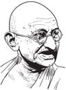 Mohandas Karamchand Gandhi portrait, vector