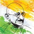 Mohandas Karamchand Gandhi portrait, vector Royalty Free Stock Photo