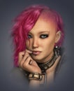 Mohawk Lady, 3d CG Royalty Free Stock Photo