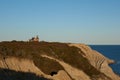 Mohegan Bluffs and the Southeast Lighthouse on Blo Royalty Free Stock Photo