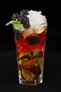 Mohito with fresh blackberries. Isolated Royalty Free Stock Photo