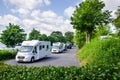 Mohnesee, Delecke, Germany - August 1, 2019: Motorhome Parking and campsites near Mohnesee