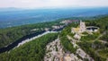 Mohonk Mountain House with Sky Top Tower Aerial view Royalty Free Stock Photo