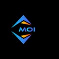 MOI abstract technology logo design on Black background. MOI creative initials letter logo concept