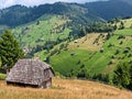 Mountain landscape and Moieciu village Royalty Free Stock Photo