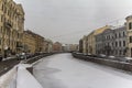 Moika river chanal in St. Petersburg in winter Royalty Free Stock Photo