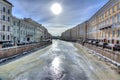 Moika river in winter, Saint Petersburg, Russia